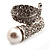 'Calla Lily' Wrap Simulated Pearl Diamante Ring (Silver Tone) - view 7