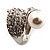 'Calla Lily' Wrap Simulated Pearl Diamante Ring (Silver Tone) - view 11