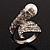 'Calla Lily' Wrap Simulated Pearl Diamante Ring (Silver Tone) - view 16