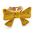 Large Bright Yellow Enamel Crystal Bow Stretch Ring (Size 7-9) - view 11