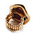 Oval Crystal Coral Style Flex Ring (Gold Tone Metal) Size - 7/9 - view 7