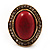 Oval Crystal Coral Style Flex Ring (Gold Tone Metal) Size - 7/9 - view 10
