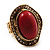 Oval Crystal Coral Style Flex Ring (Gold Tone Metal) Size - 7/9 - view 12