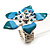 Stunning Blue Enamel Crystal Flower Flex Ring (Silver Tone Metal) - Size 7/8 - view 6