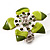 Stunning Green Enamel Crystal Flower Flex Ring (Silver Tone Metal) - Size 7/8 - view 9