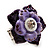 Purple Enamel Crystal Layered Flex Ring (Silver Metal Finish) Size - 7/8 - view 6