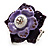 Purple Enamel Crystal Layered Flex Ring (Silver Metal Finish) Size - 7/8 - view 2