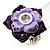 Purple Enamel Crystal Layered Flex Ring (Silver Metal Finish) Size - 7/8 - view 11
