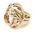 Bold Modern Dome-Shaped Wired Ring In Gold Plated Metal - 3cm Diameter - view 4