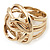 Bold Modern Dome-Shaped Wired Ring In Gold Plated Metal - 3cm Diameter - view 6