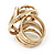 Bold Modern Dome-Shaped Wired Ring In Gold Plated Metal - 3cm Diameter - view 7