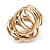 Bold Modern Dome-Shaped Wired Ring In Gold Plated Metal - 3cm Diameter - view 5