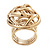 Bold Modern Dome-Shaped Wired Ring In Gold Plated Metal - 3cm Diameter - view 9