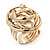 Bold Modern Dome-Shaped Wired Ring In Gold Plated Metal - 3cm Diameter - view 10