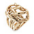 Bold Modern Dome-Shaped Wired Ring In Gold Plated Metal - 3cm Diameter - view 11