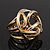 Bold Modern Dome-Shaped Wired Ring In Gold Plated Metal - 3cm Diameter - view 13