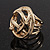 Bold Modern Dome-Shaped Wired Ring In Gold Plated Metal - 3cm Diameter - view 14