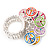 Multicoloured Enamel 'Peace' Stretch Ring In Rhodium Plated Metal - view 7