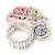 Multicoloured Enamel 'Peace' Stretch Ring In Rhodium Plated Metal - view 8