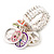 Multicoloured Enamel 'Peace' Stretch Ring In Rhodium Plated Metal - view 4