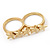 Gold Plated Double Finger 'Five Star' Ring - Size 7&8 - view 10