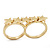 Gold Plated Double Finger 'Five Star' Ring - Size 7&8 - view 2