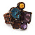 Multicoloured Glass Bead Cluster Flex Ring In Bronze Metal - 30mm Across - Size 7/8 - view 2
