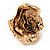 Large Layered 'Rose Flower' Flex Ring In Gold Plated Metal - 4cm Diameter - view 4