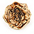 Large Layered 'Rose Flower' Flex Ring In Gold Plated Metal - 4cm Diameter - view 9