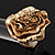 Large Layered 'Rose Flower' Flex Ring In Gold Plated Metal - 4cm Diameter - view 3