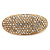 Gold Plated Pave Set Clear Austrian Crystal 'Shield' Double Finger Ring - 45mm Across - Size 7/8 - view 4