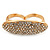 Gold Plated Pave Set Clear Austrian Crystal 'Shield' Double Finger Ring - 45mm Across - Size 7/8 - view 7