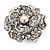 Large Layered Diamante 'Daisy' Ring In Rhodium Plating (Adjustable) - 2.5cm Diameter - view 2