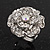 Large Layered Diamante 'Daisy' Ring In Rhodium Plating (Adjustable) - 2.5cm Diameter - view 12