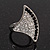 Clear/Black Swarovski Crystal Geometric Ring In Rhodium Plated Metal - 3cm Length - view 11
