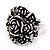 Vintage Rose Diamante Fancy Ring In Burn Silver Metal - view 4