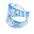 Wide Resin Diamante Blue 'Lace' Band Ring - view 2