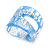 Wide Resin Diamante Blue 'Lace' Band Ring - view 4