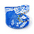Wide Resin Diamante Blue 'Lace' Band Ring - view 8