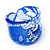 Wide Resin Diamante Blue 'Lace' Band Ring - view 12