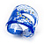 Wide Resin Diamante Blue 'Lace' Band Ring - view 10