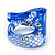 Wide Resin Diamante Blue 'Lace' Band Ring - view 16