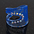 Wide Resin Diamante Blue 'Lace' Band Ring - view 5
