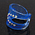 Wide Resin Diamante Blue 'Lace' Band Ring - view 6