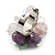 Multicoloured Semiprecious Stone Cluster Flex Ring - Adjustable - view 5