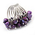 Wide Chunky Purple Freshwater Pearl Ring (Silver Plated Metal) - view 5