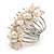 Wide Chunky White Freshwater Pearl Ring (Silver Plated Metal) - view 2