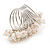 Wide Chunky White Freshwater Pearl Ring (Silver Plated Metal) - view 5