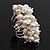 Wide Chunky White Freshwater Pearl Ring (Silver Plated Metal) - view 3