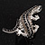 Exotic Swarovski Crystal Lizard Ring In Rhodium Plated Metal - view 13